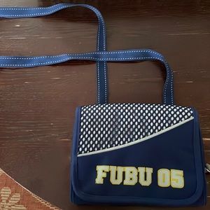 Fubu cross body bag navy blue